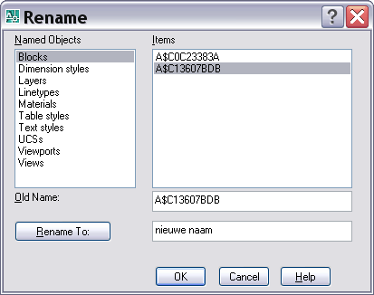 AutoCAD: het RENAME commando 